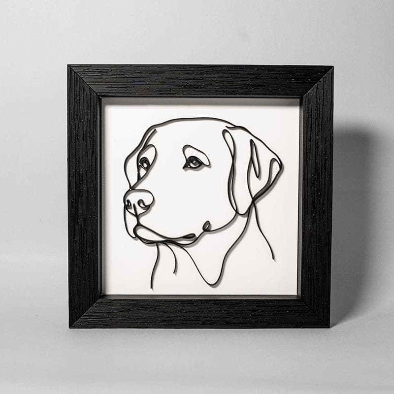 Cuadro Labrador 3D Line Art – Decoración minimalista