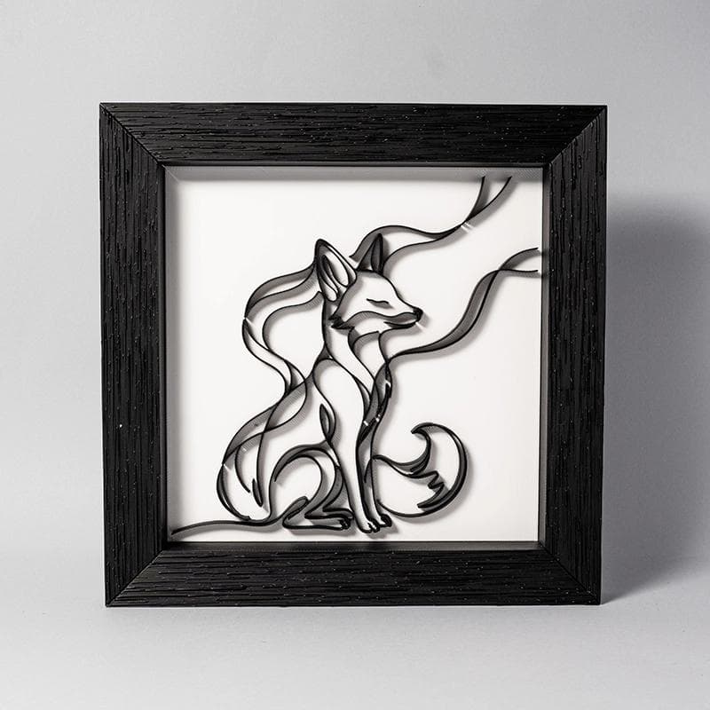 Cuadro Zorro Lunar Lineart impreso en 3D